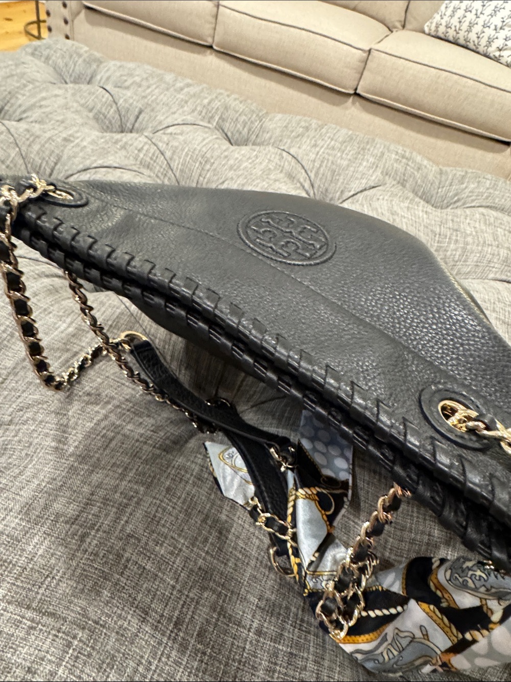 Tory Burch Bag Marion Convertible Black Leather Chain Crossbody Shoulder Bag - Picture 10 of 17